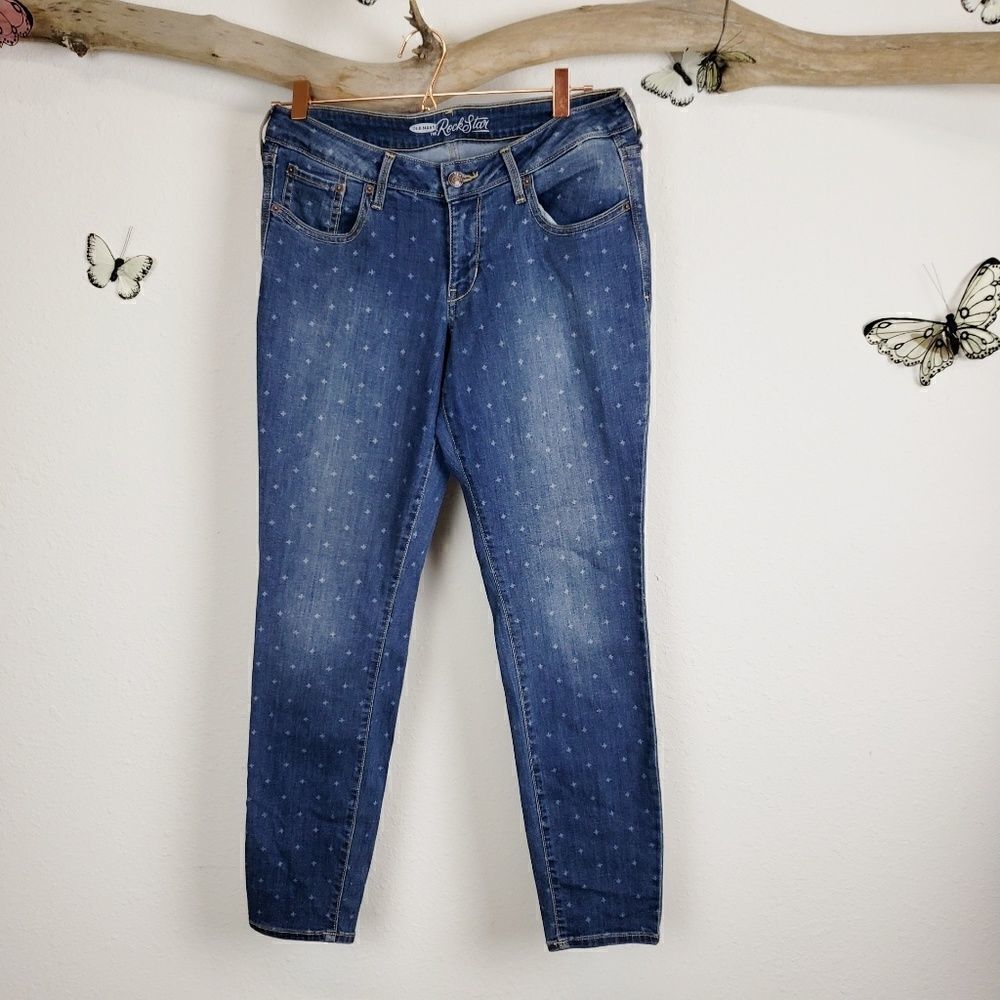 Old navy Rockstar distressed star patterned jeans